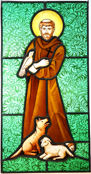 Glasmalerei/Glasbild Heiliger Franziskus, Franzvon Assisi
