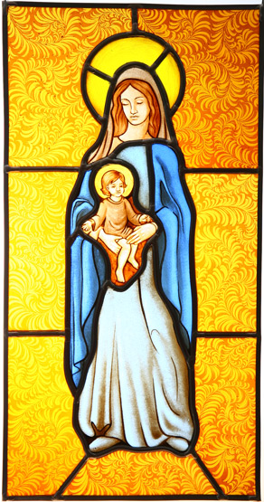 Glasmalerei/Glasbild Mutter Gottes, Madonna